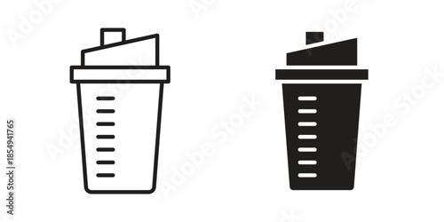 Protein shake icons or logo design isolated sign symbol vector illustration - high quality line style vector