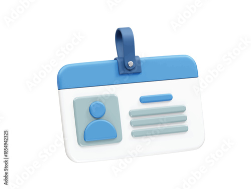 Identity Card Icon with Lanyard Loop icon 3d rendering illustration
