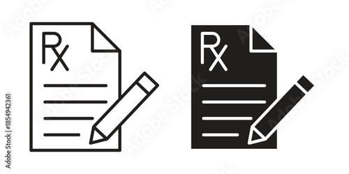 RX icons or logo design isolated sign symbol vector illustration - high quality line style vector
