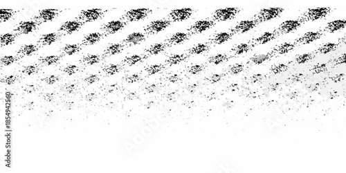 Abstract pattern of scattered dark specks transitioning to sparse distribution