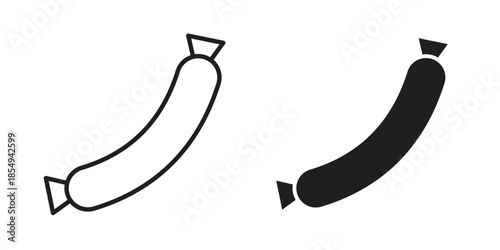 Sausage icons or logo design isolated sign symbol vector illustration - high quality line style vector