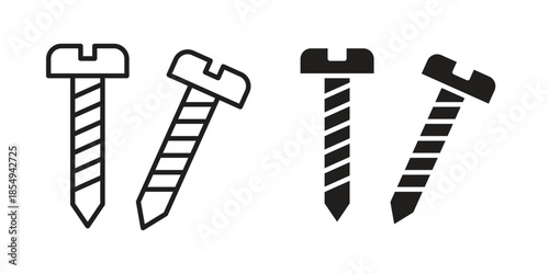 Screws icons or logo design isolated sign symbol vector illustration - high quality line style vector