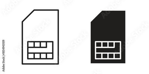 Sim card icons or logo design isolated sign symbol vector illustration - high quality line style vector