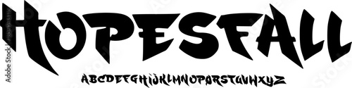 Hopesfall Font – Sharp Metal Alphabet Typeface Aggressive Distorted Display Font for Rock & Metal Band Logos, Album Covers, Dark Posters & Extreme Typography Design