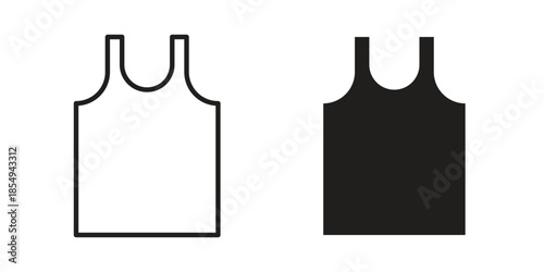 Sleeveless shirt icons or logo design isolated sign symbol vector illustration - high quality line style vector