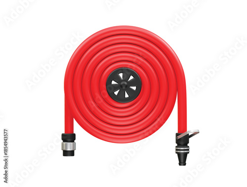 Coiled Fire Hose pipe icon 3d rendering illustration