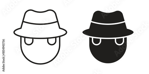 Spy icons or logo design isolated sign symbol vector illustration - high quality line style vector
