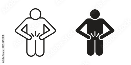 Stomachache icons or logo design isolated sign symbol vector illustration - high quality line style vector