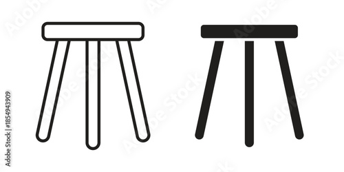 Stool icons or logo design isolated sign symbol vector illustration - high quality line style vector