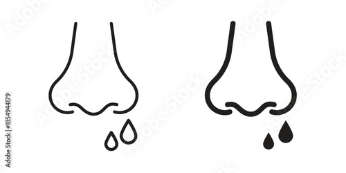 Stuffy nose icons or logo design isolated sign symbol vector illustration - high quality line style vector