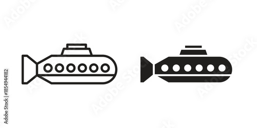 Submarine icons or logo design isolated sign symbol vector illustration - high quality line style vector