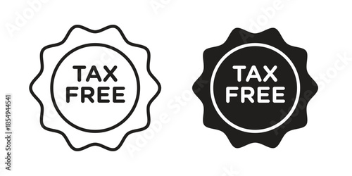 Tax free icons or logo design isolated sign symbol vector illustration - high quality line style vector