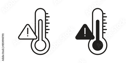 Temperature warning sign icons or logo design isolated sign symbol vector illustration - high quality line style vector