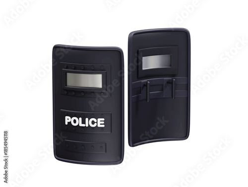 Police Riot Shields icons illustration 3d