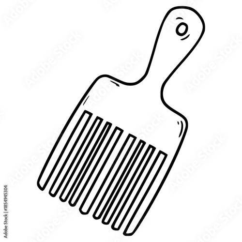 afro pick illustration hand drawn outline vector