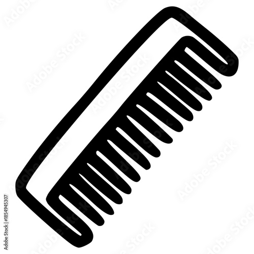 doodle comb illustration hand drawn outline vector