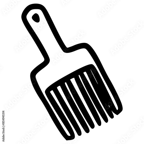 doodle afro pick illustration hand drawn outline vector