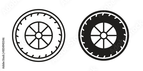 Tyre icons or logo design isolated sign symbol vector illustration - high quality line style vector