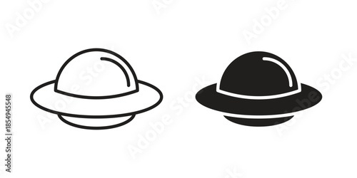 UFO icons or logo design isolated sign symbol vector illustration - high quality line style vector