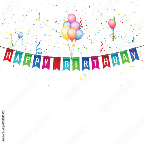 happy birthday card with balloons