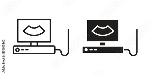 Ultrasonography icons or logo design isolated sign symbol vector illustration - high quality line style vector