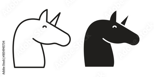 Unicorn icons or logo design isolated sign symbol vector illustration - high quality line style vector