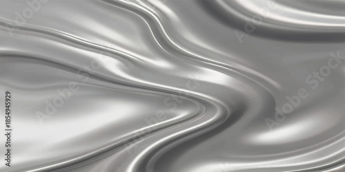 Silver Fluid Wave Abstract Background