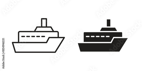 Warship icons or logo design isolated sign symbol vector illustration - high quality line style vector