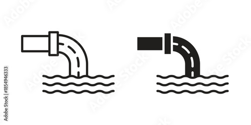 Waste water icons or logo design isolated sign symbol vector illustration - high quality line style vector