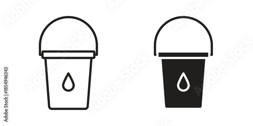 Water bucket icons or logo design isolated sign symbol vector illustration - high quality line style vector