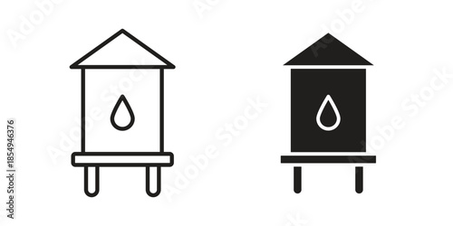 Water tank icons or logo design isolated sign symbol vector illustration - high quality line style vector