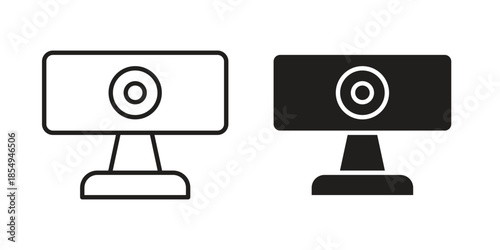 Web camera icons or logo design isolated sign symbol vector illustration - high quality line style vector