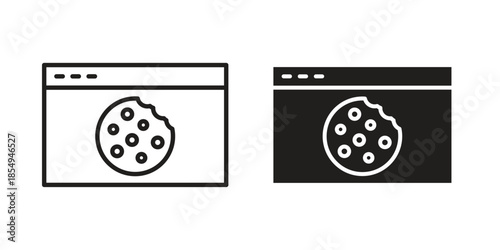 web Cookies icons or logo design isolated sign symbol vector illustration - high quality line style vector