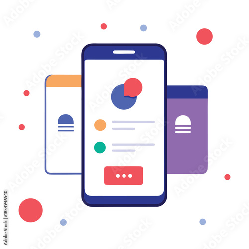 mobile phone with flat user interface