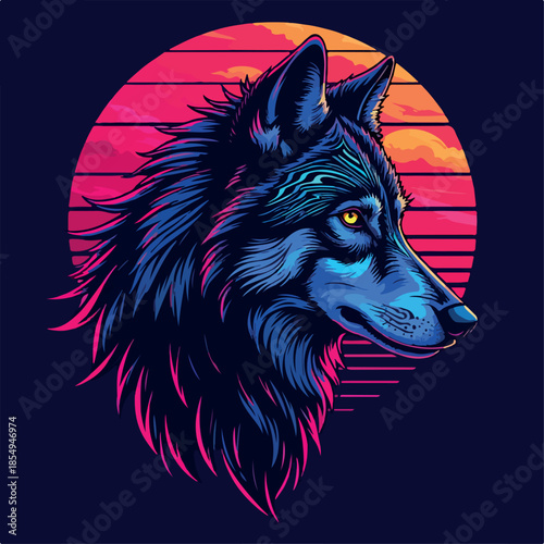 wolf, vector, animal, head, tattoo, illustration, wild, cartoon, wildlife, mascot, art, symbol, beast, nature, predator