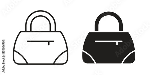 Woman purse icons or logo design isolated sign symbol vector illustration - high quality line style vector