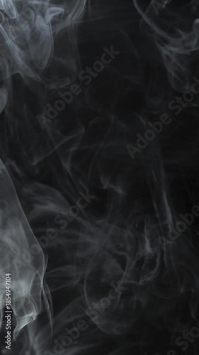 Dark Smoke Texture Moving on Black Background