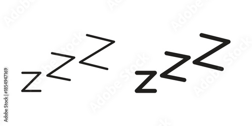 Zzz icons or logo design isolated sign symbol vector illustration - high quality line style vector