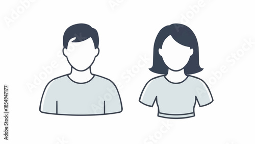 Two Generic People Icons Representing Man and Woman.