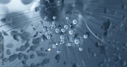 Aceclidine rotating molecular 3d structure ball-and-stick model, looped video muscarinic agonist
