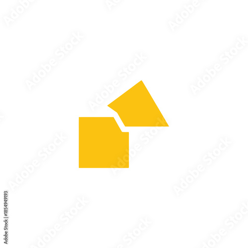 Minimalistic logo design featuring a stylized yellow folder icon with an open flap
