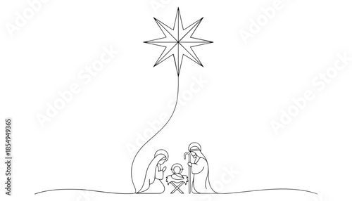 A black and white image of a snowflake and a figure sitting on the ground with their back to the viewer in a meditative pose