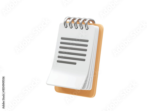 Spiral Notepad for Notes and Memos icon 3d render illustration