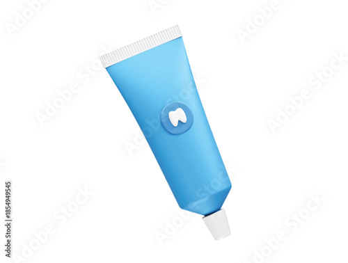 Toothpaste Tube with Tooth Icon illustration 3d