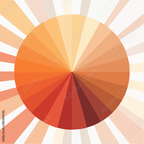 A color wheel featuring various shades of orange and peach in a radial pattern.