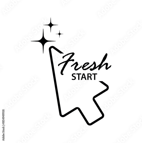 fresh start sign on white background