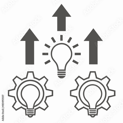 Innovation Concept With Lightbulb And Gears, Creative Solutions, Business Growth, Idea Development, Strategic Thinking