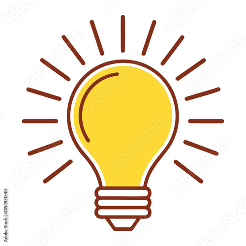 Bright Idea Concept With Glowing Lightbulb Illustration, Innovation And Creativity Symbol For Business Solutions