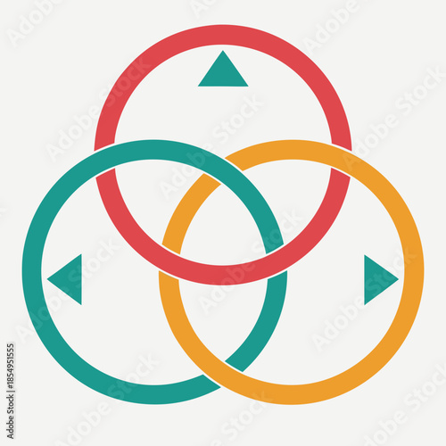 Venn Diagram Illustration With Overlapping Circles, Data Visualization, Business Concepts