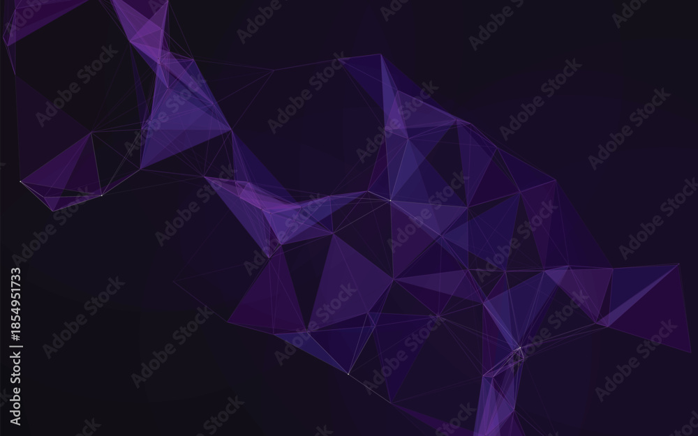Obraz premium Plexus Background Abstract Futuristic Data Connection Network in Deep Purple